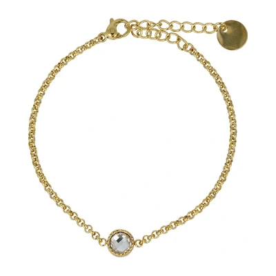 Afbeelding van My Bendel goudkleurige armband Met kristal glassteen Fijne schakelarmband luxe cadeauverpakking