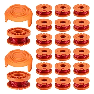 Afbeelding van 22 stuks grastrimmer spoel voor Worx, 1,65 mm x 3,05 m, W o r grastrimmerspoel, grastrimmer, spoel, vervangende trimmerspoel Worx WA0010 (20 spoelen + 2)