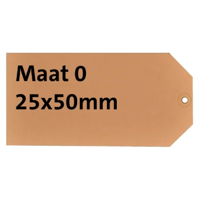 Afbeelding van Label HF2 nr0 200gr 25x50mm chamois 1000stuks