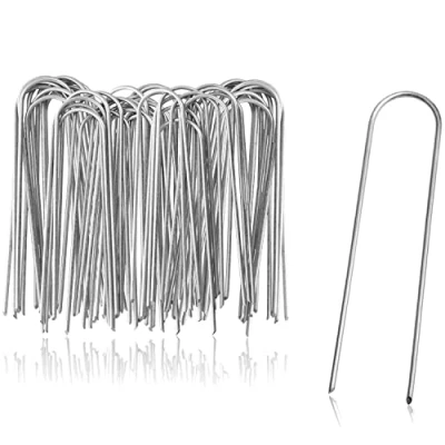 Afbeelding van COM FOUR® 50x grondankers van gecoat staal robuuste grondpennen voor bevestiging onkruidvlies en folies tuin camping rond (050 stuks 150x25x3mm)