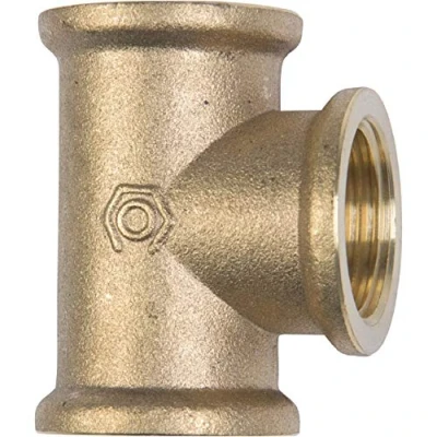 Afbeelding van Cornat T stuk, messing blank met binnendraad, A 1/2 inch IG, 1 T396201