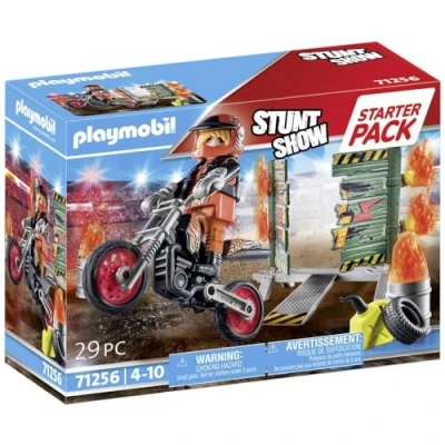 Afbeelding van Playmobil Starter Pack Stuntshow motor met vuurmuur 71256