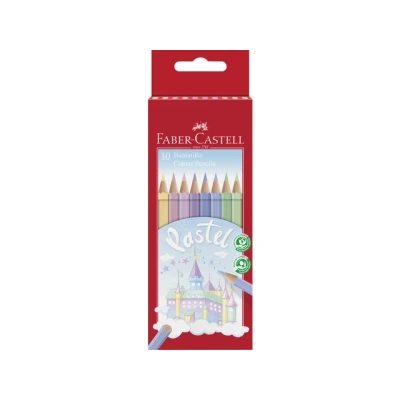 Afbeelding van Kleurpotloden Faber Castell pastel zeskantig karton etui ? 10 stuks
