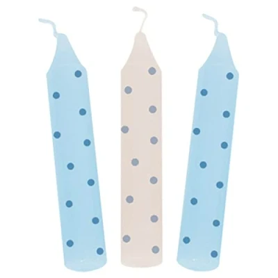 Afbeelding van Geburtstagskerzen Set, blau gepunktet (für Geburtstagskränze 106,Geburtstagskränze 108,55985,60721,60726,60706)
