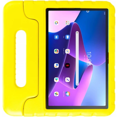 Afbeelding van HappyCase Kinder Tablethoes Geschikt voor Lenovo Tab M10 Plus Gen 3 Kindvriendelijke Hoes Beschemhoes Kinderhoes met Handvat en Standaard Geel