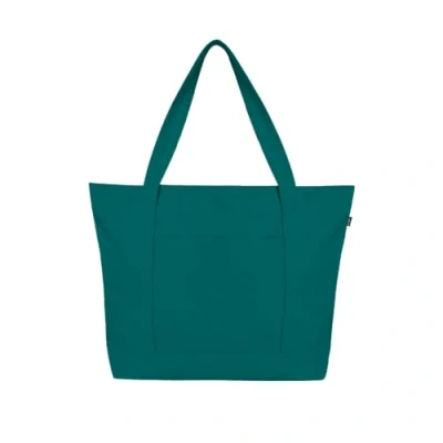 Afbeelding van Ecoright Canvas draagtas voor dames met ritssluiting en binnenzak, 100% biologisch katoenen draagtassen heren, winkelen, strand, Groen, Pack of 1, Utility