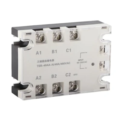 Afbeelding van 40A SSR Solid State relais 3 fase ingangsrelais 250V AC Belasting 24V 480V