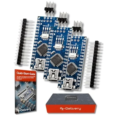 Afbeelding van AZDelivery AZ Nano V3 Board Mini USB ATmega328 5V 16MHz CH340 ATmega328P Micro Controller, CH340G vervangt FT232RL, Inclusief E Book!