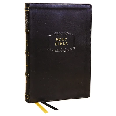 Afbeelding van KJV Holy Bible with Apocrypha and 73,000 Center Column Cross References, Black Leathersoft, Red Letter, Comfort Print (Thumb Indexed): King James Version