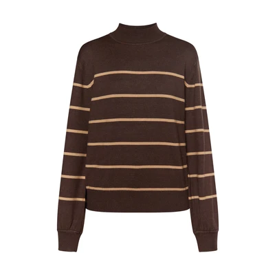 Afbeelding van Dreimaster Klassik Dames Gebreide Trui SCHMUDDELWEDDA M/L / Donkerbruin Zand 50% Viscose 28% Polyester 22% Nylon