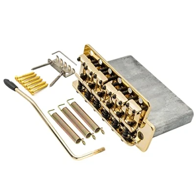 Afbeelding van Musiclily Pro 56,5 mm Vintage Strat Tremolo Brug Stalen Zadels voor Elektrische Gitaar Fender American Strat, Goud