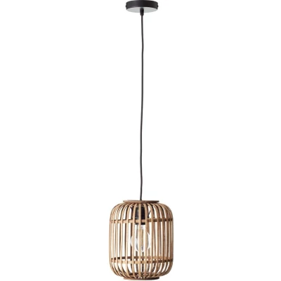 Afbeelding van Leen Bakker Brilliant Hanglamp Woodrow Hout Ø21x130cm Hanglampen Bruin Rotan