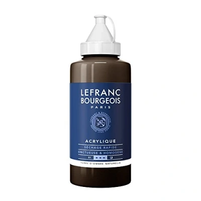 Afbeelding van Lefranc Bourgeois 300427 fijne acrylverf, hoog gepigmenteerd, goede dekking, romige homogene textuur 750ml fles Raw Umber