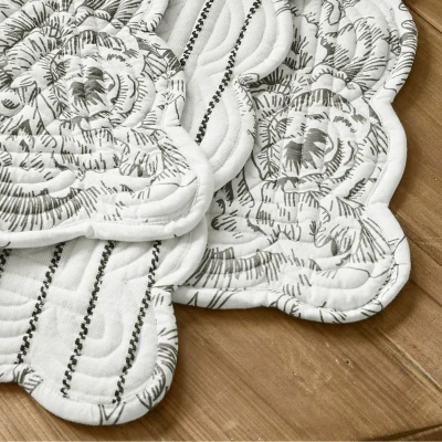 Afbeelding van LOBERON Placemat set van 2 Calarion wit/grijs