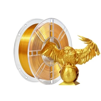 Afbeelding van iBOSS PLA Plus (PLA+) Zijde 3D printerfilament, 1,75 mm, Silk PLA+ filament, dimensionale nauwkeurigheid +/ 0,02 1 kg spoel (2,2 lbs) voor FDM printer, Gold Color