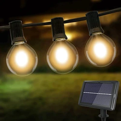 Afbeelding van Litogo G40 4 Verlichting Mode LED 25+2 Lampen Buitenshuis Zonne Snaar Lichten, 8 Meter Lengte, Warm Wit