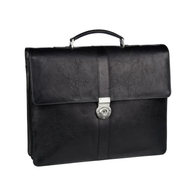 Afbeelding van LEONHARD HEYDEN Leren Afzonderlijke gevallen Schoudertas met laptopvak Bergamo Briefcase 2 Black Zwart