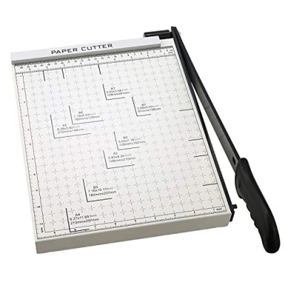Afbeelding van COOCHEER Papiersnijder, professionele fotosnijder, hefboomsnijder, papiersnijmachine, snijapparaat, bindapparaat, schrootmachine voor school en kantoor, wit, A4