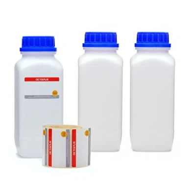 Afbeelding van Octopus 3 x 1000 ml fles met brede hals en schroefdop, chemiefles, laboratoriumfles deksel als opbergvak voor laboratorium, keuken of hobby