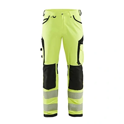 Afbeelding van Blaklader Werkbroek HIgh Vis zonder spijkerzakken 1566 1811 Geel/Medium Grijs D100