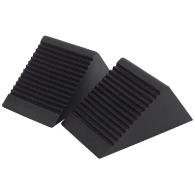 Afbeelding van Draper 54500 Rubber Wheel Chock, Pack van 2, Zwart, 125 x 60 78mm