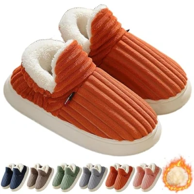 Afbeelding van Hokuto Wolkenpantoffels voor dames en heren, Sunmoine Cloud pantoffels, uniseks, winter, gezellige modieuze pluche warme huispantoffels, Oranje, 7/7.5 UK