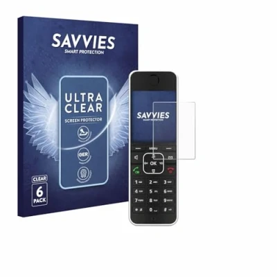 Afbeelding van Savvies Screenprotector voor AVM Fritz!Fon C6 Black Folie Beschermfolie transparant (6 Stuks)