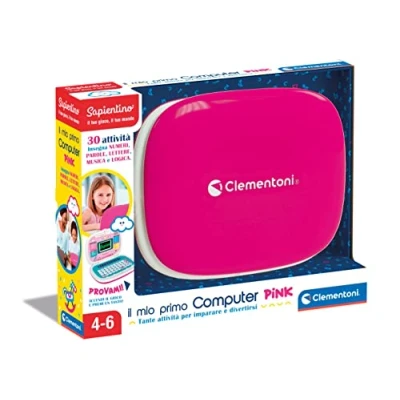 Afbeelding van Clementoni Sapientino, Mijn eerste roze, laptopspeelgoed, activiteitencentrum en educatieve computer, PC kinderen 4 jaar (Italiaanse versie) 16403