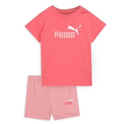Afbeelding van Minicats Essentials Set met T shirt en short, Roze, Maat 6 9M PUMA