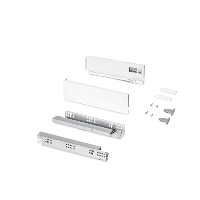 Afbeelding van Emuca Lade kit voor keukens of bad, hoogte 178mm, diepte 500mm, 30Kg, zachte sluiting, Panelen niet meegeleverd, Staal, Wit