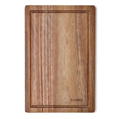 Afbeelding van Kuppels DICE Snijplank, acaciahout, 32 x 21 1,5 cm, houten plank met sapgroef, bescherming van de messen, snijplank hout, serveerplank