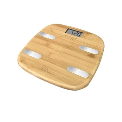 Afbeelding van Little Balance Fitdays Connect Bambou Elektronische weegschaal Vierkant Hout