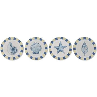 Afbeelding van Wanddecoratie Home ESPRIT Blauw Wit Mediterrane 30 x 3 cm (4 Stuks)