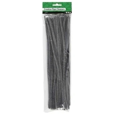 Afbeelding van Chenilledraad Grijs 6 mm x 30 cm 50 stuks