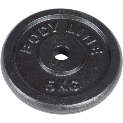 Afbeelding van Gietijzeren schijf van 5 kg voor halter , en gewichtheffen diameter 25 mm gym fitness thuistraining