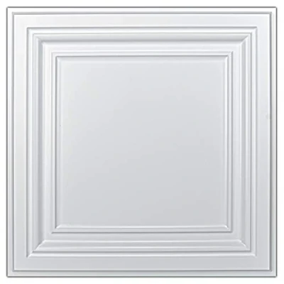 Afbeelding van Art3d 12 stuks, 4.5㎡, Decoratieve Drop Plafondtegel, PVC plafondtegels, 61x61cm kunststof plaat in wit
