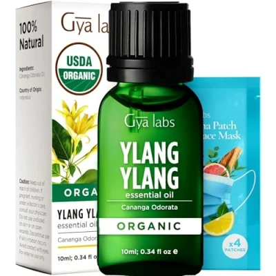 Afbeelding van Gya Labs YlangYlang Essentiële Olie Biologisch voor Diffuser 100% Pure Therapeutische Grade Biologische Ylang Huid Haargroei &amp; Aromatherapie (10ml)