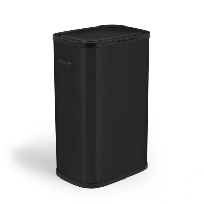 Afbeelding van Prullenbak met drukdeksel 60 liter zwart