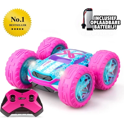 Afbeelding van Exost RC 360 Cross Flash Stuntauto roze Flashing wheels