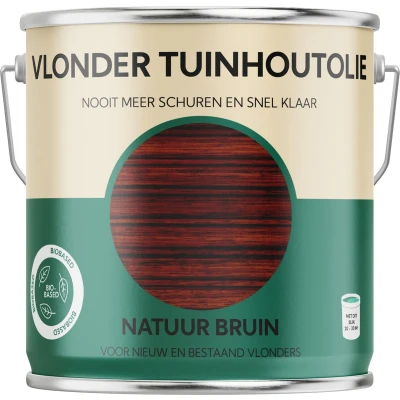 Afbeelding van Vlonder Tuinhoutolie natuur bruin hardhout olie biobased 2.5 liter
