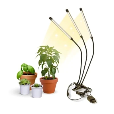 Afbeelding van Mobiclinic Growflex x3 Kweeklamp Plantenlamp led 3 modi 6000K 10 helderheidsniveaus koppen Groeilamp full spectrum Timer 360 draaibaar 60W Flexibel Kamerplanten USB