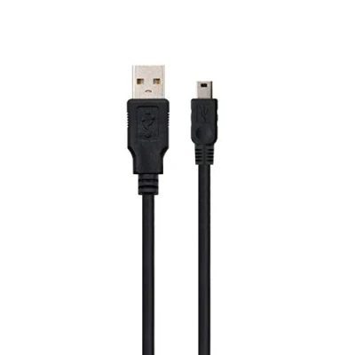 Afbeelding van Ewent USB kabel 2.0 type A/stekker naar B/Mini, voor het opladen en synchroniseren van navigatieapparaten, digitale camera&#039;s, MP3, dubbel afgeschermd AWG 28 koper, 1,8 m, zwart