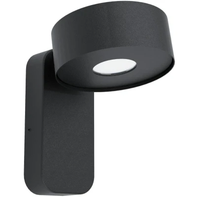 Afbeelding van EGLO Palosco, led buitenwandlamp, 1 lichtpunt, modern, wandlamp van verzinkt staal in zwart en kunststof transparant, warmwit, IP44