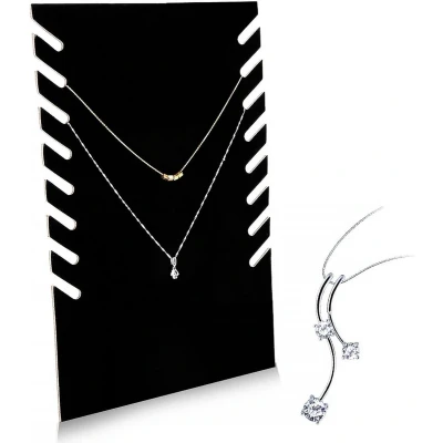 Afbeelding van Zwart Flanel Ketting Hanger Houder Sieraden Buste Display Stand