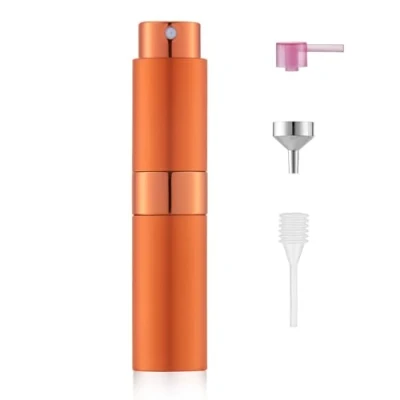 Afbeelding van Toureal 8 ml parfumverstuiver, navulbaar, leeg aluminium, reisparfumverstuiver voor dames en heren, reisverstuiver, fles onderweg, oranje…