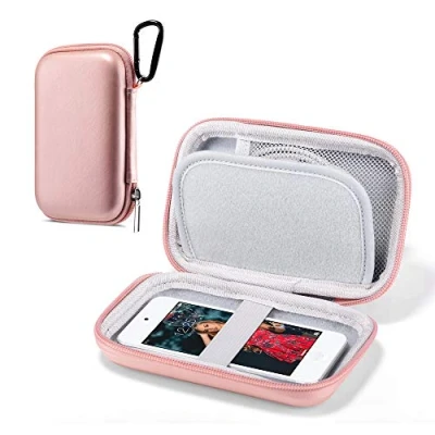 Afbeelding van ULAK MP3 Speler geval, Glitter Hard Travel Hoesje Beschermende Opbergtas voor Bluetooth MP3/MP4 Spelers/Oortelefoon/iPod Touch Roségoud
