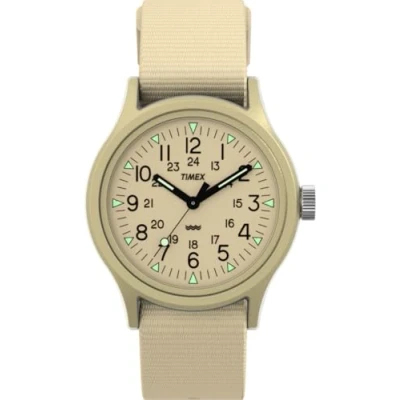 Afbeelding van Timex MK1 TW2Y19800 Horloge Textiel Crème Ø 36 mm