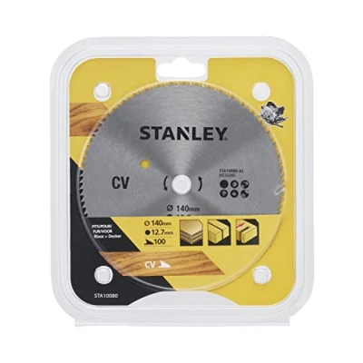 Afbeelding van Stanley CV dwarsdoorsnede zaagblad (100 tanden, 140 mm diameter, 12,7 boring, geschikt voor Black+Decker machines, toepassing in speerhout, fijne sneden en dwarsdoorsneden) STA10800