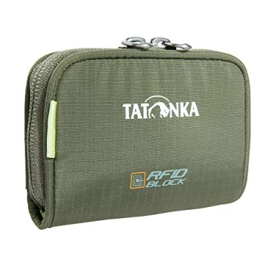 Afbeelding van Tatonka portemonnee Plain Wallet RFID B kleine met bescherming en muntvak, vakken voor creditcards, bankkaarten enz. Afmetingen: 11 x 7 2 cm, olijf