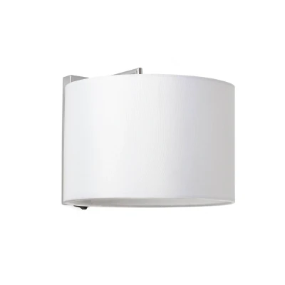 Afbeelding van Faro Lighting Sahara 1 Light Indoor Wandlamp Chroom met Witte Kap, E27